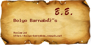 Bolyo Barnabás névjegykártya